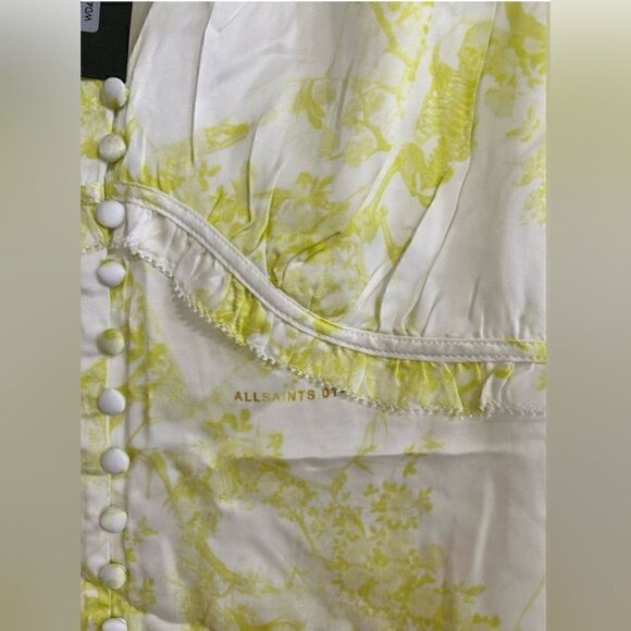 NWT Allsaints Demi Marama Dress Sz 8 All Saints- color citrus yellow - Picture 7 of 10
